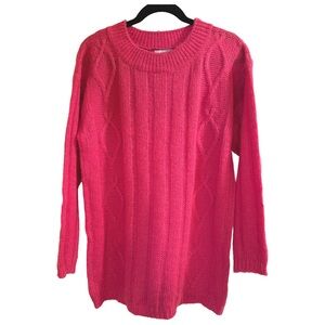 Vintage 80s Cherry Stix Ltd CSL Fuschia Tunic Sweater Size M